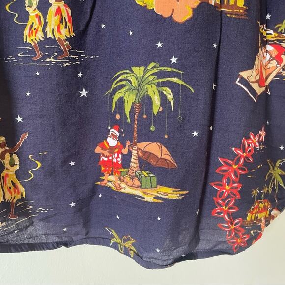 Free Planet Hawaiian Santa Short Sleeve Shirt S Christmas Vacation - Picture 6 of 8